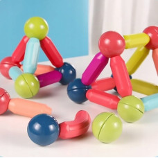 Магнітний конструктор 25 предметів Magnetic Sticks із пластикових фигур  у кейсі