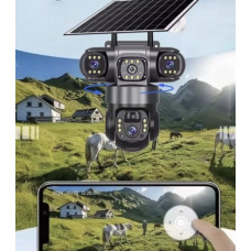 Повністю автономна 4G камера відеоспостереження V380Pro з двома об'єктивами, сонячною панеллю й акумулятором