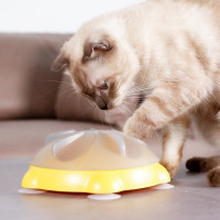 Інтерактивна годівниця-головоломка для котів з обертовою кришкою 360° повільна годівниця для уповільненого живлення