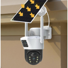 Автономна 4G камера V380 PRO V36 із сонячною панеллю, 8 МП, поворотна, IP66