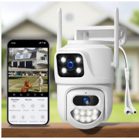 Вулична Wi-Fi IP-камера ICSEE Q09 8MP PTZ з автотрекінгом, нічним баченням і аудіозв'язком