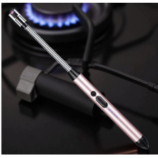 Імпульсна USB запальничка для свічок, кухні та плити з гнучкою трубкою й захистом, рожева