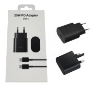 Зарядний пристрій USB-C 25W PD 2в1 з кабелем Type-C to Type-C, адаптер швидкого заряджання, блок живлення PD 3.0 Fast Charge