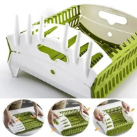 Складна сушарка для посуду Think Flat MAG-892, настільна сушарка для посуду Collapsible Dish Rack, пластиковий органайзер