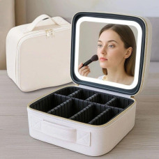 Дорожня косметичка  б'юті кейс Make Up з LED дзеркалом, тканинна косметичка чемоданчик з підсвіткою, органайзер для косметики